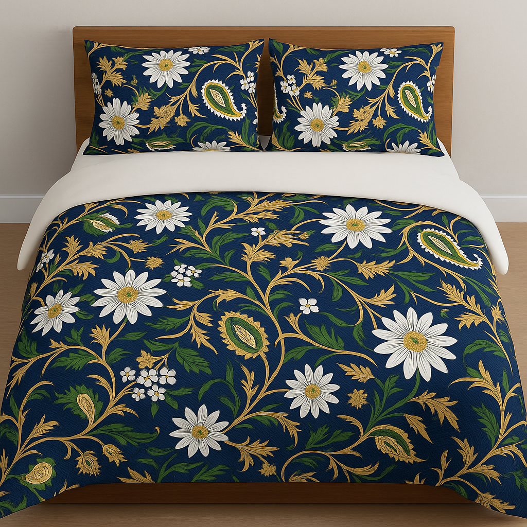 BLUE50 Premium Cotton Double Bed Bedsheet with 2 Pillow Covers