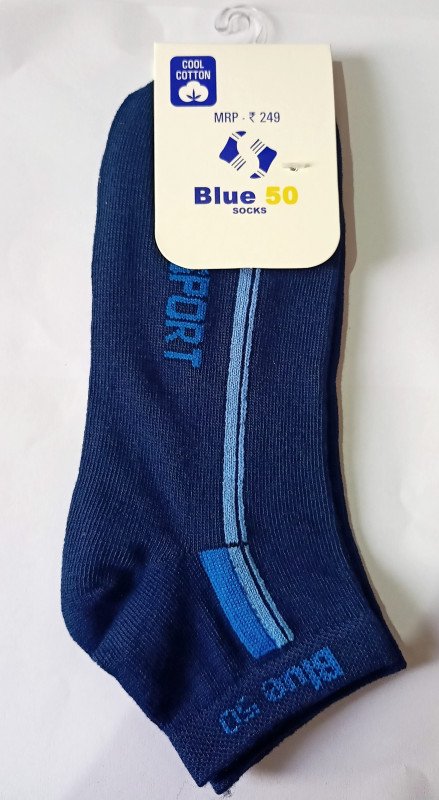 Blue50 Classic Cotton Blue Colour Sport Socks