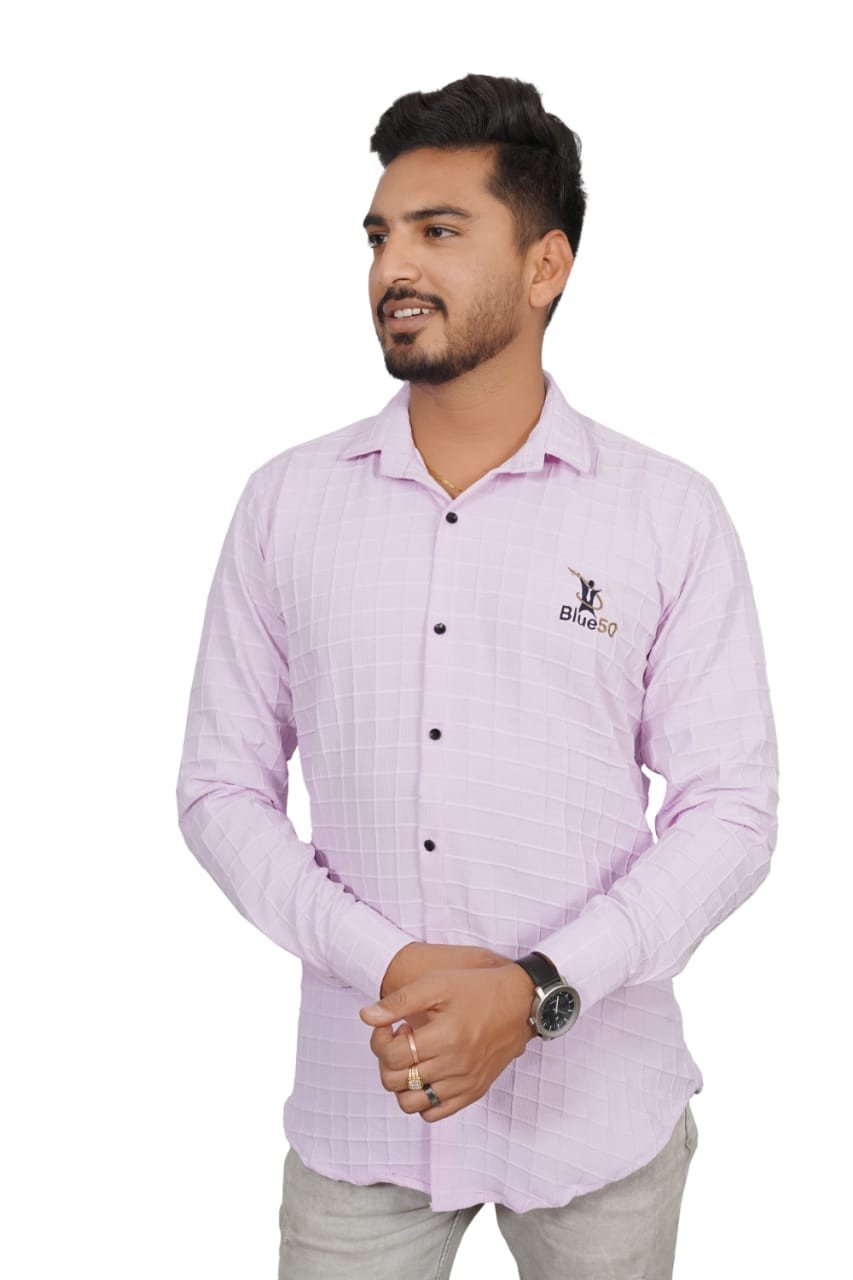 blue50 popcorn Lite Pink colour shirt full sleeve