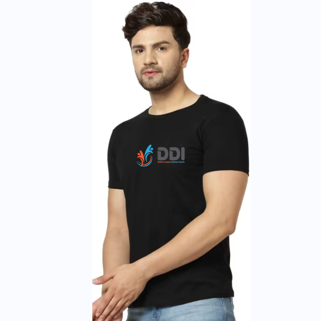 DDI logo printed  Regular Black Short Sleeves T-shirt